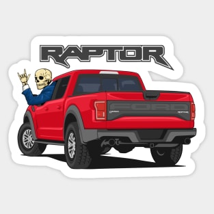 Truck ranger raptor f150 4x4 hand skull metal red Sticker